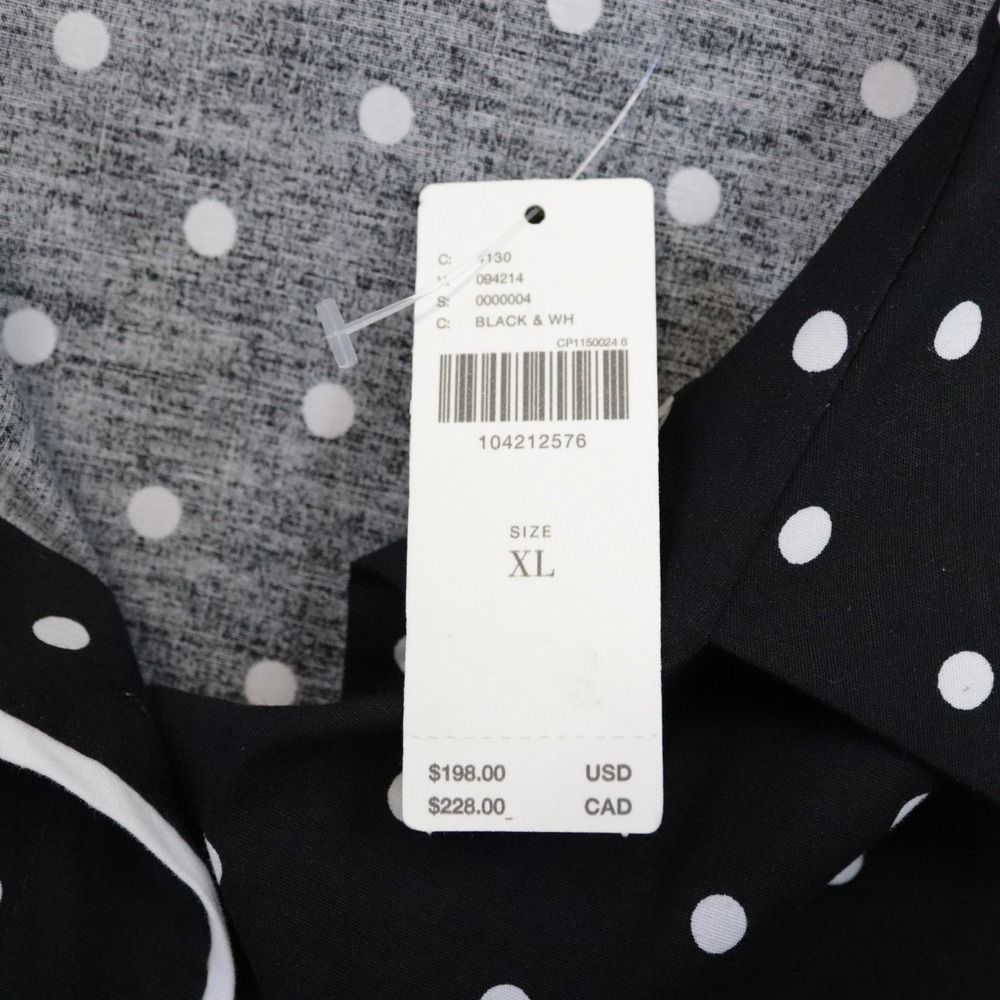 NWT Anthropologie Exquise The Tobie Shirt Dress Black White Polka Dot XL Midi - Picture 10 of 12